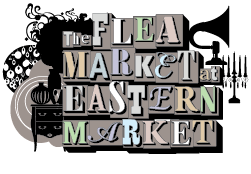 flea market type of images victrola, candles, mulit fonts and multi colored lettering for Flea Market Eastern Market