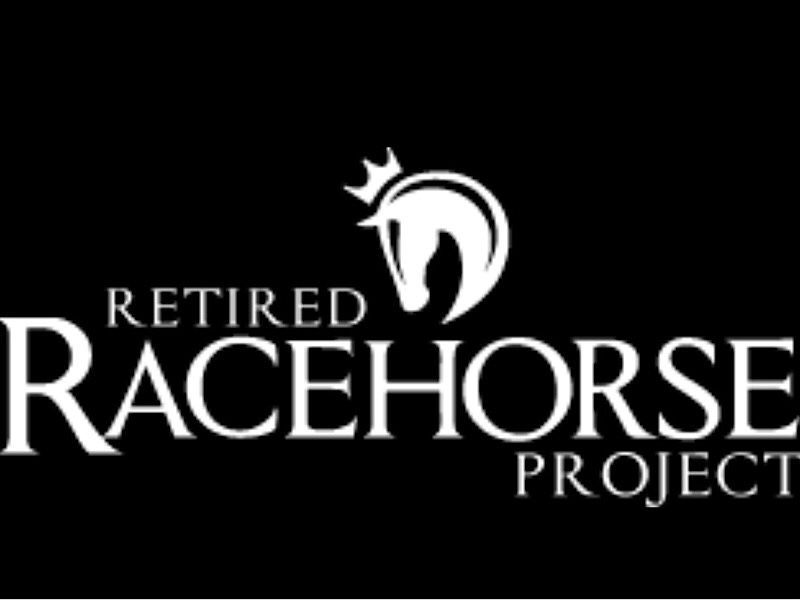 a horse shaped logo with a crown, black and white