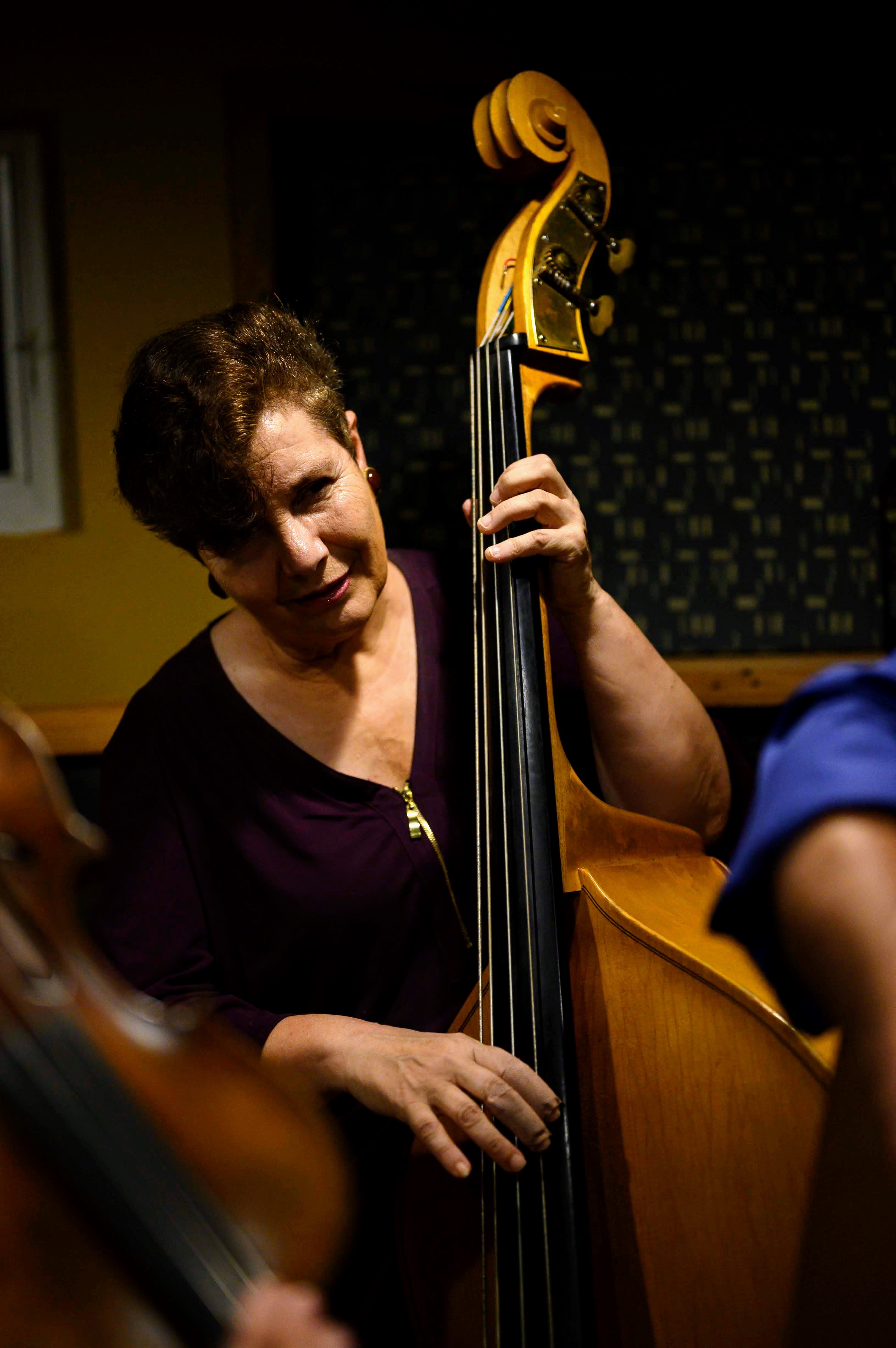 Nancy Lisi playing upright bass